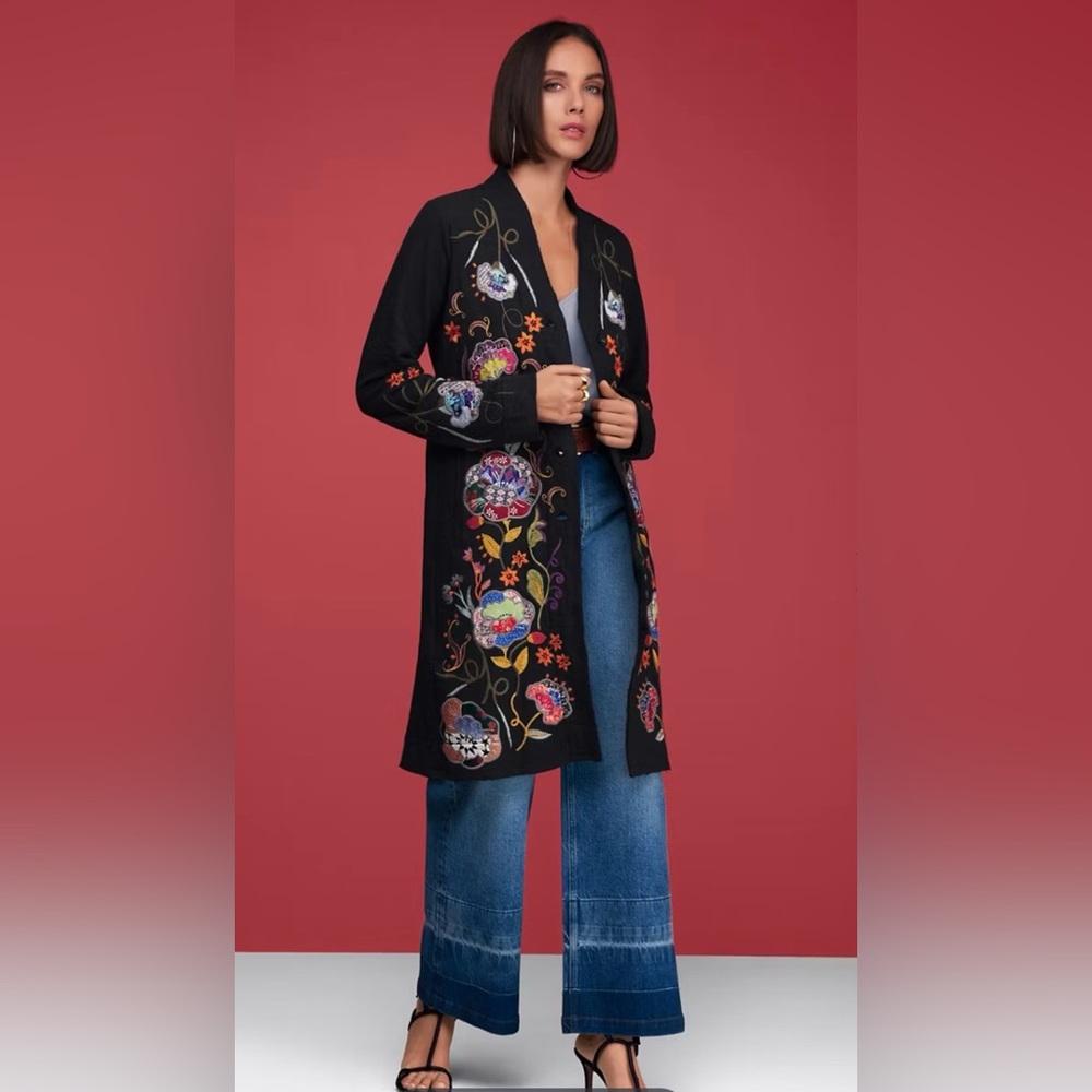 Johnny Was Biya TARIA APPLIQUE CARDIGAN